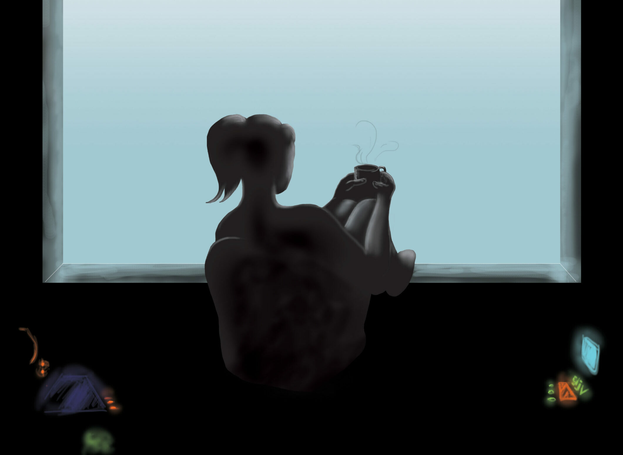 An older illustration I created to be used as page layout for an article of mine dealing with labwork during the holidays, for the CNS Newsletter: https://medical-neurosciences.charite.de/en/about_us/newsletter/